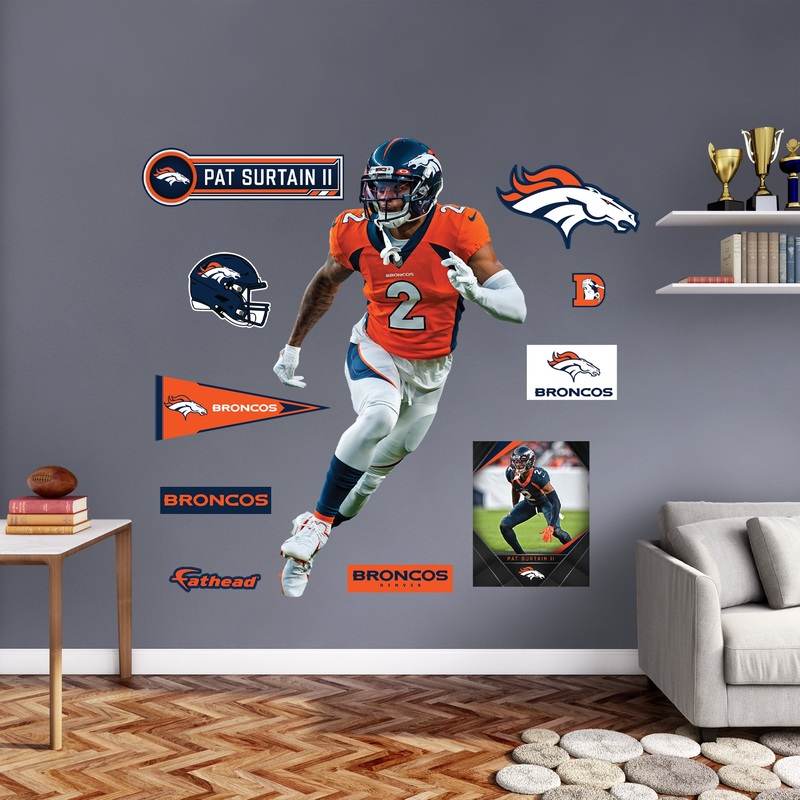 Pat Surtain II – RealBig Collection – Official NFL – Denver Broncos – Reusable Vinyl Wall Decals #2