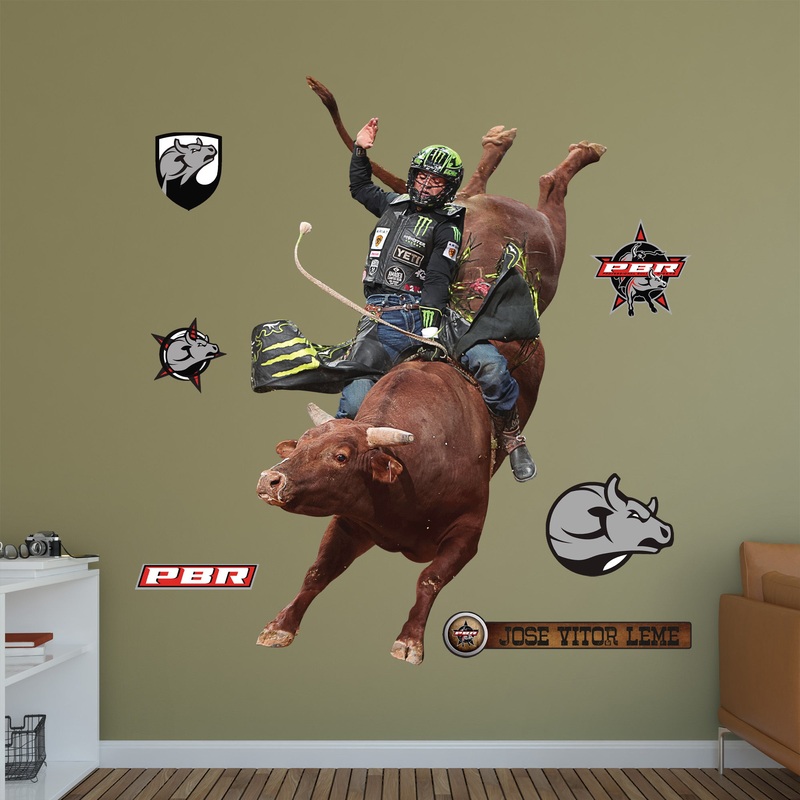 PBR: Jose Vitor Leme Riding Woopaa RealBig        – Officially Licensed Pro Bull Riding Removable     Adhesive Decal