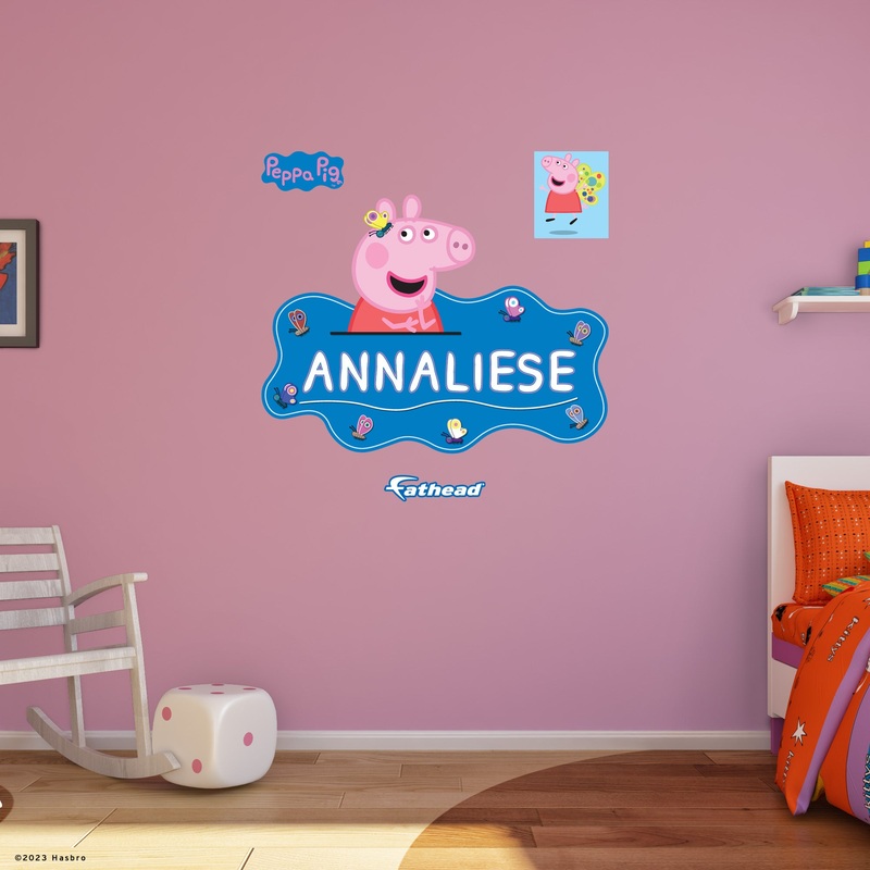 Peppa Pig: Peppa Wonderful Personalized Name Icon        – Officially Licensed Hasbro Removable     Adhesive Decal