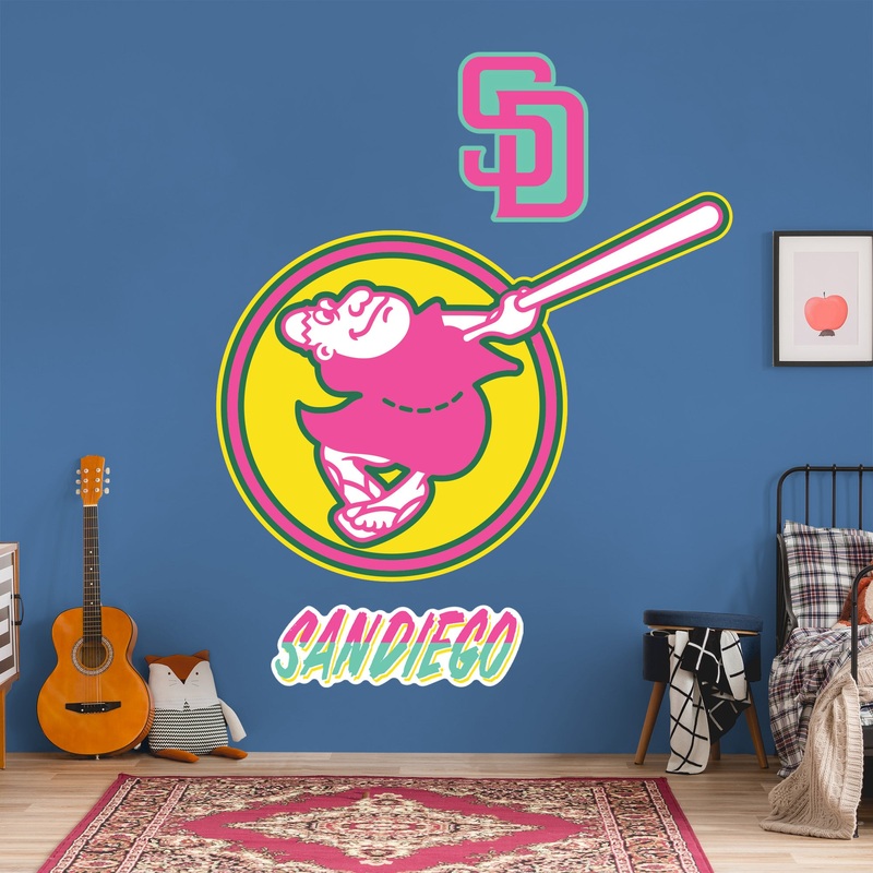 San Diego Padres – RealBig Friar City Connect Logo Collection – Official MLB – Reusable Vinyl Wall Decals