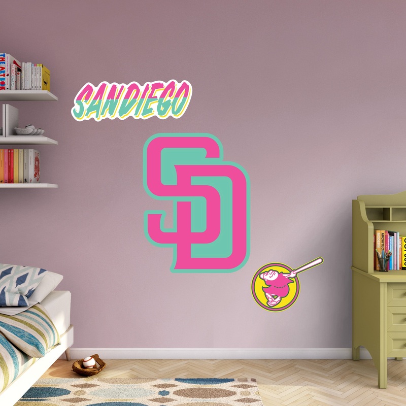 SD City Connect Logo – RealBig Collection – Official MLB – San Diego Padres – Reusable Vinyl Wall Decals