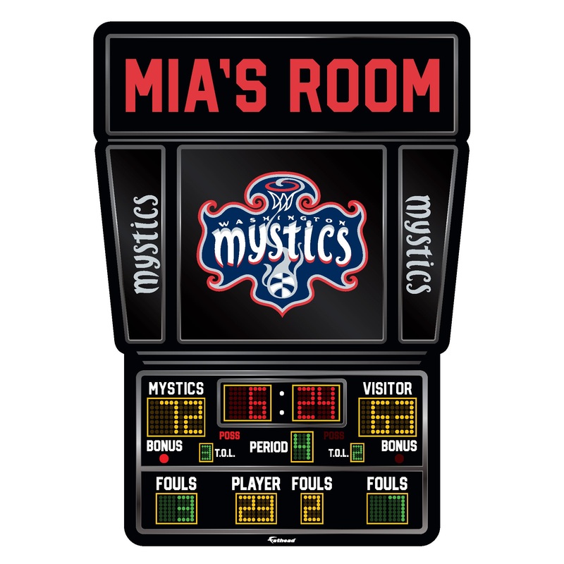 Washington Mystics – Scoreboard Graphic – With Personalized Name – Official WNBA – Vinyl Transfer Decal