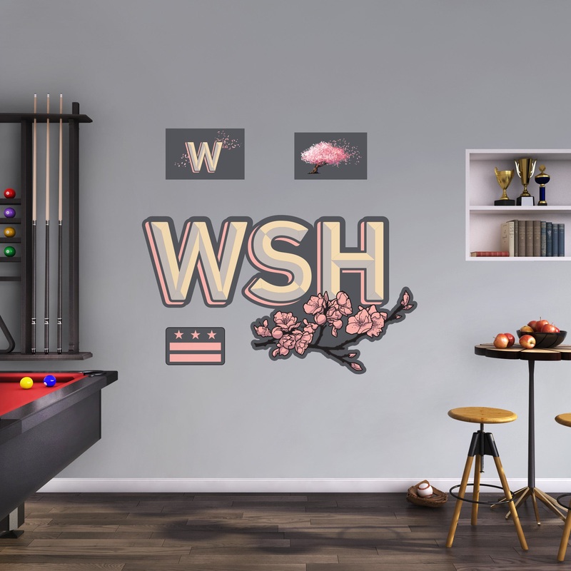 Washington Nationals – RealBig City Connect Logo Collection – Official MLB – Reusable Vinyl Wall Decals