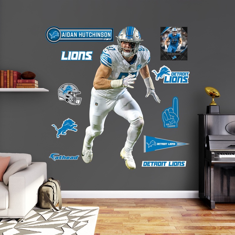Aidan Hutchinson – RealBig Away Collection – Official NFL – Detroit Lions – Reusable Vinyl Wall Decals