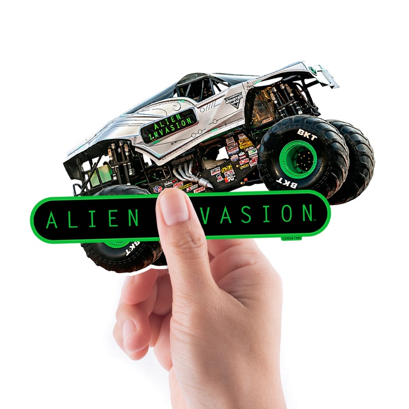 Alien Invasion – 5 Character Minis (Mixed Sizes) – Official Monster Jam – Reusable Vinyl Decals