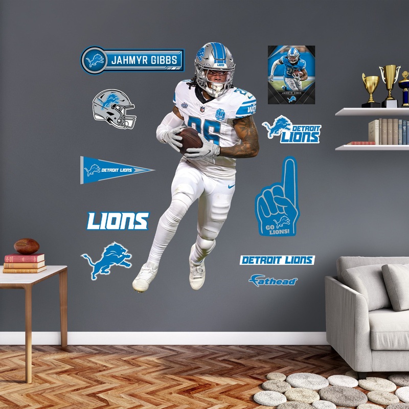 Detroit Lions – RealBig Jahmyr Gibbs Collection – Official NFL – Reusable Vinyl Wall Decals #1