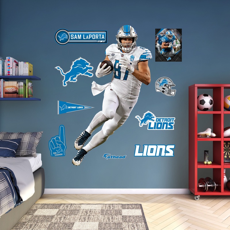 Detroit Lions – RealBig Sam LaPorta Collection – Official NFL – Reusable Vinyl Wall Decals