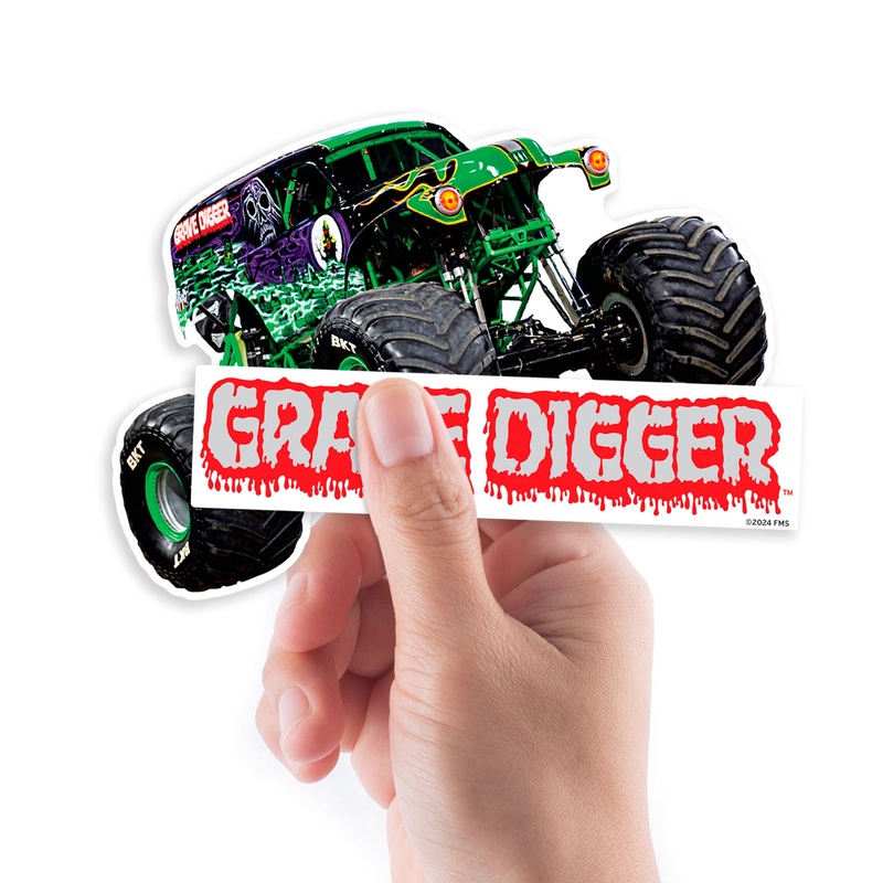 Grave Digger – 5 Minis (Mixed Sizes) – Official Monster Jam – Reusable Vinyl Decals #2