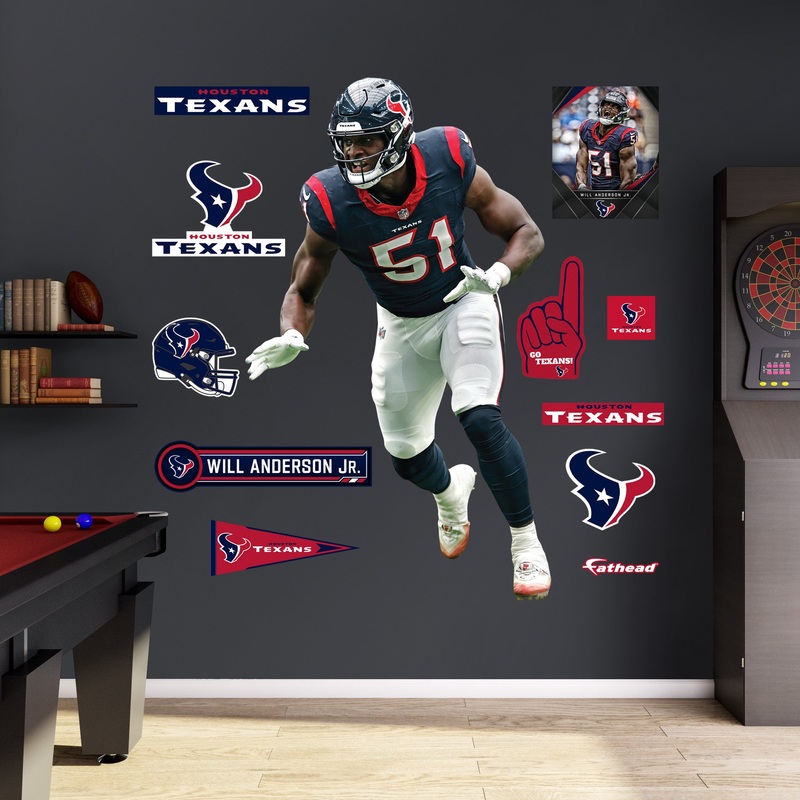 Houston Texans – RealBig Will Anderson Jr. Collection – Official NFL – Reusable Vinyl Wall Decals