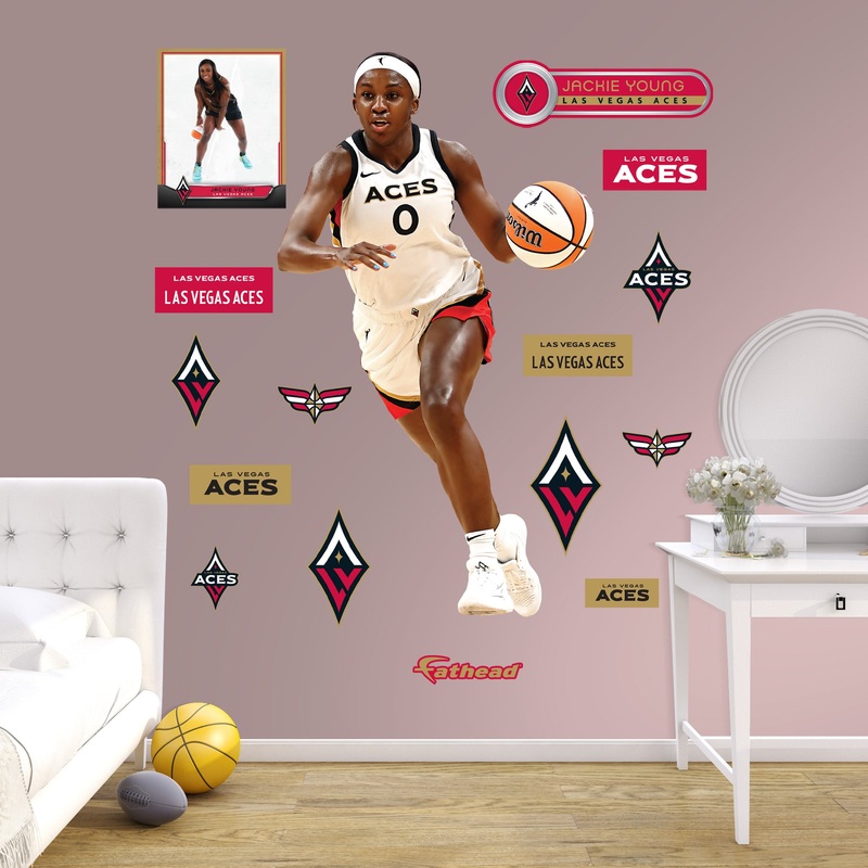 Jackie Young – RealBig Collection – Official WNBA – Las Vegas Aces – Reusable Vinyl Wall Decals