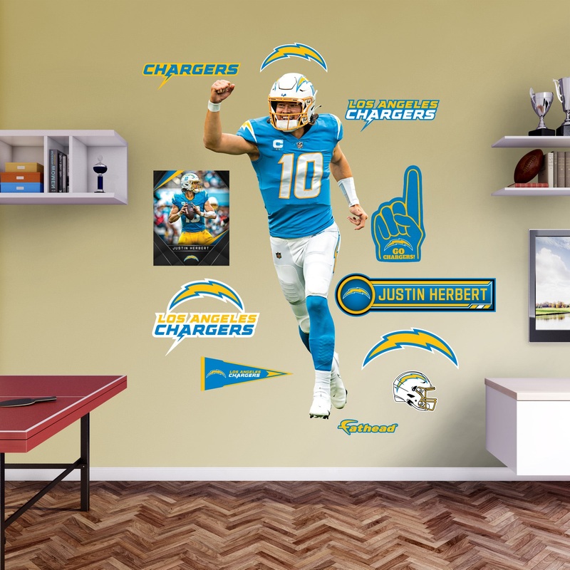 Justin Herbert – RealBig Celebration Collection – Official NFL – Los Angeles Chargers – Reusable Vinyl Wall Decals