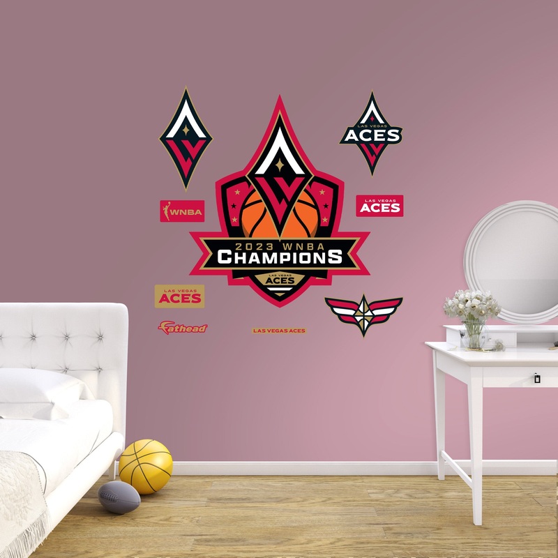 Las Vegas Aces – RealBig 2023 Champions Logo Collection – Official WNBA – Reusable Vinyl Wall Decals