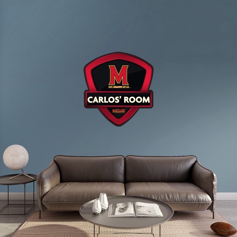 Maryland Terrapins – Badge – With Personalized Name – Official NCAA – Vinyl Transfer Decal