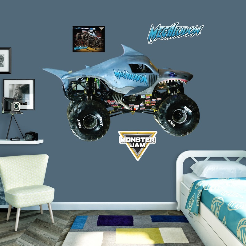Megalodon – Monster Jam – RealBig Collection – Official Monster Jam – Reusable Vinyl Wall Decals