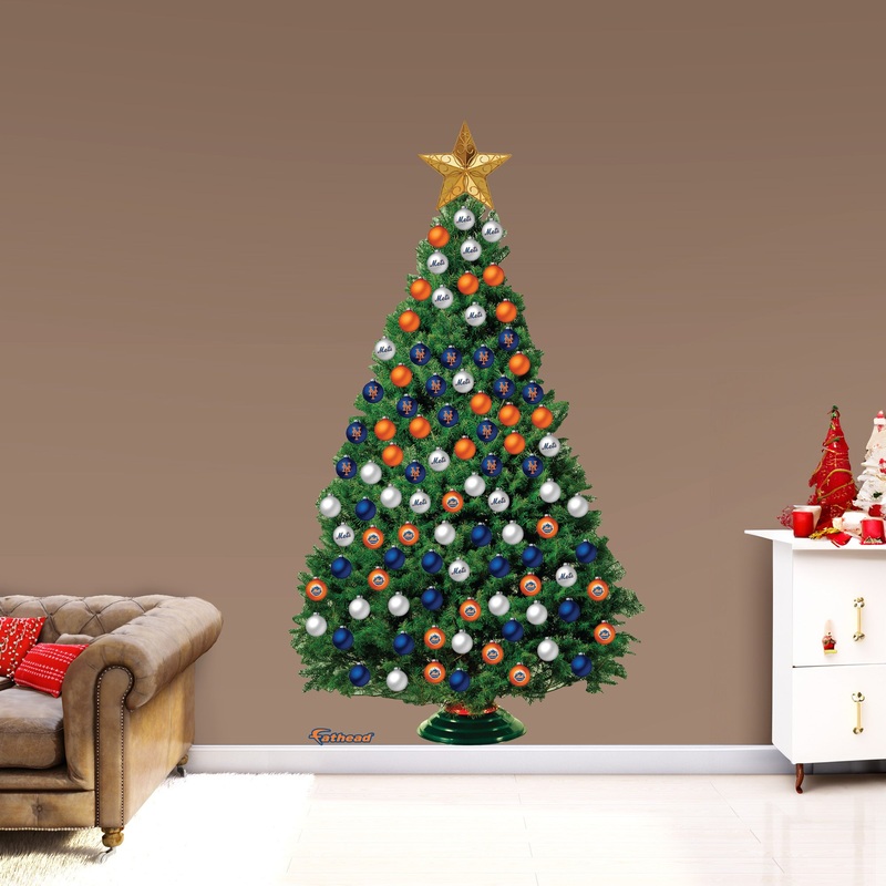 New York Mets – Decorate Your Own Christmas Tree – Official MLB – Reusable Vinyl Wall Decals