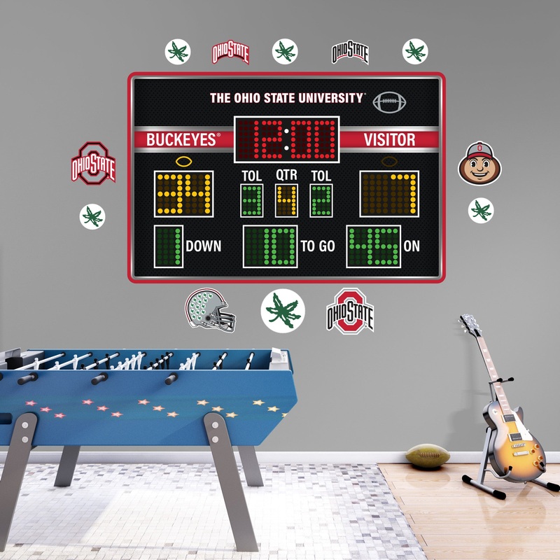 Ohio State Buckeyes – RealBig Football Scoreboard Collection – Official NCAA – Reusable Vinyl Wall Decals