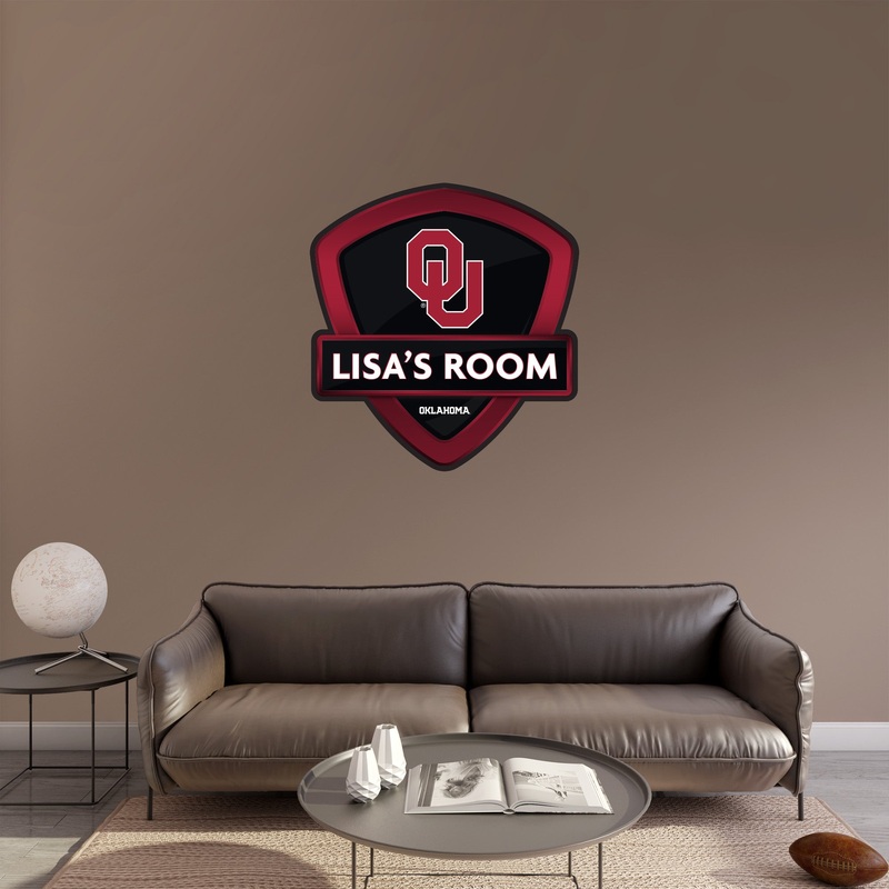 Oklahoma Sooners – Badge – With Personalized Name – Official NCAA – Vinyl Transfer Decal