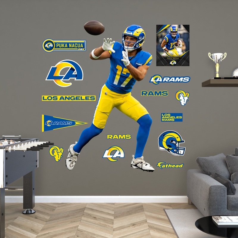 Puka Nacua – RealBig Collection – Official NFL – Los Angeles Rams – Reusable Vinyl Wall Decals #1