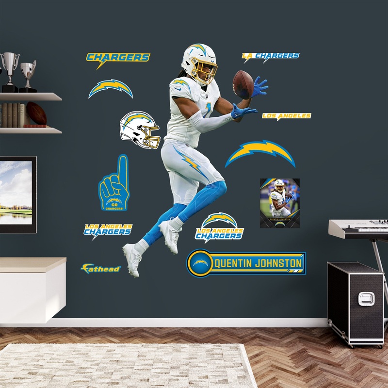 Quentin Johnston – RealBig Collection – Official NFL – Los Angeles Chargers – Reusable Vinyl Wall Decals