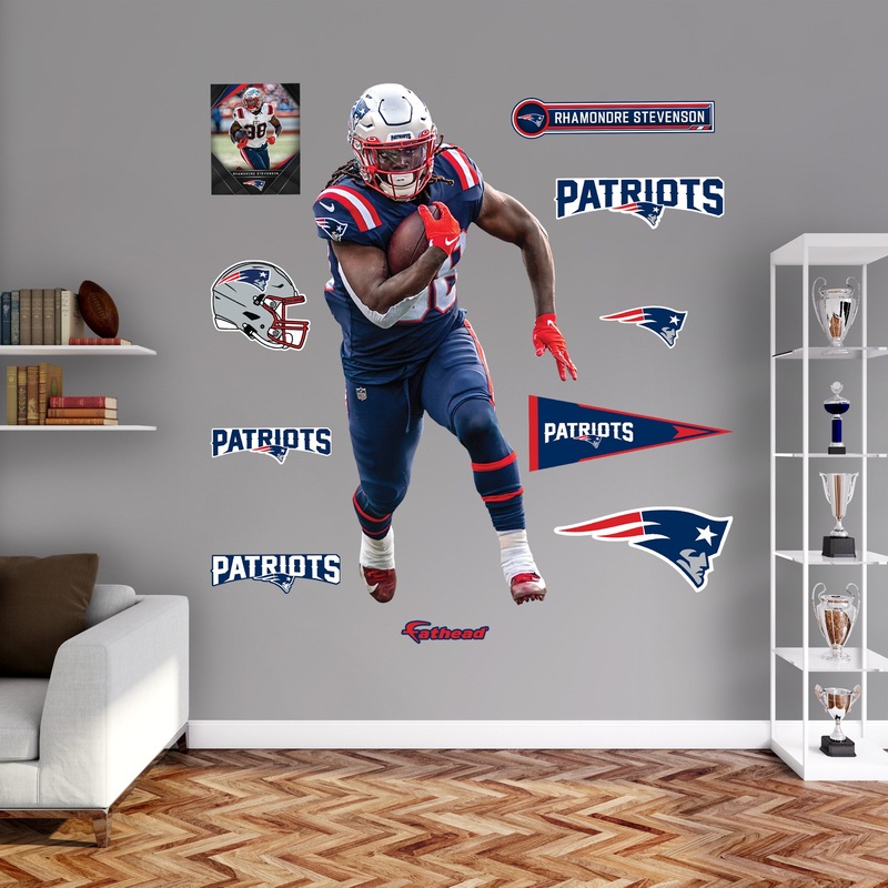 Rhamondre Stevenson – RealBig Collection – Official NFL – New England Patriots – Reusable Vinyl Wall Decals #2