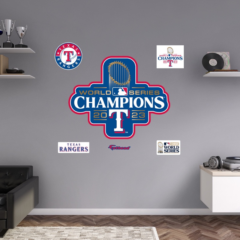 Texas Rangers – RealBig World Series Champions Logo Collection – Official MLB – Reusable Vinyl Wall Decals