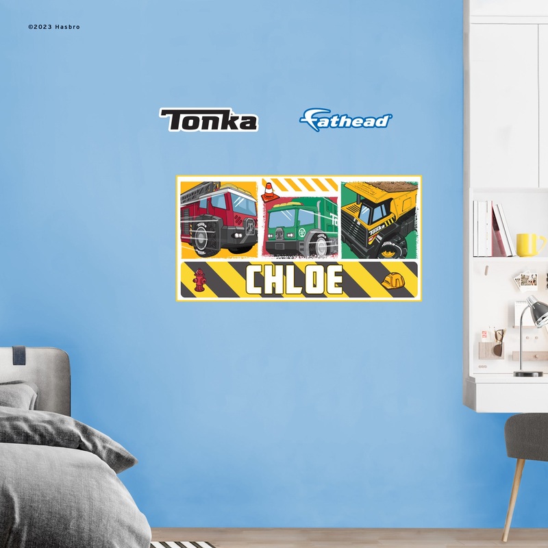 Tonka – RealBig Fire, Garbage & Dump Trucks Collection – Official Hasbro – Reusable Vinyl Wall Decals