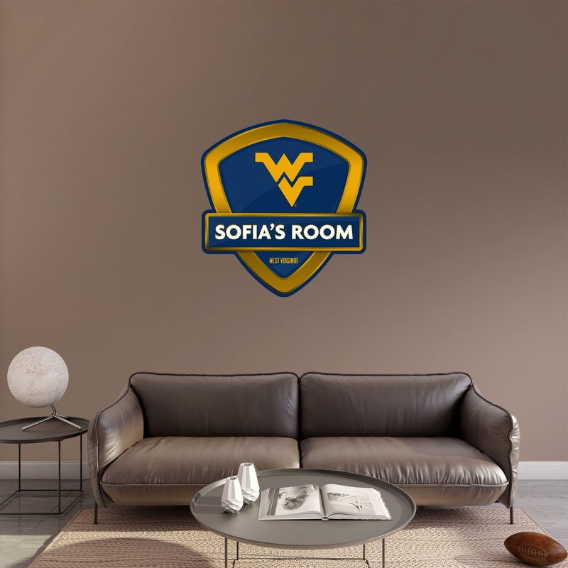 West Virginia Mountaineers – Badge – With Personalized Name – Official NCAA – Vinyl Transfer Decal