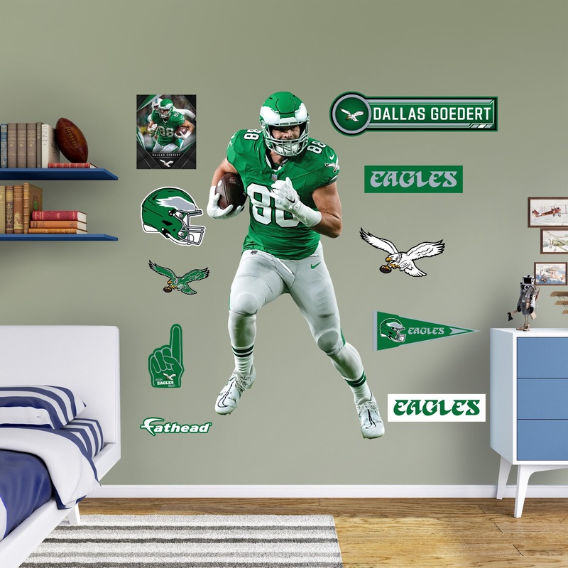 Dallas Goedert – RealBig Throwback Collection – Official NFL – Philadelphia Eagles – Reusable Vinyl Wall Decals