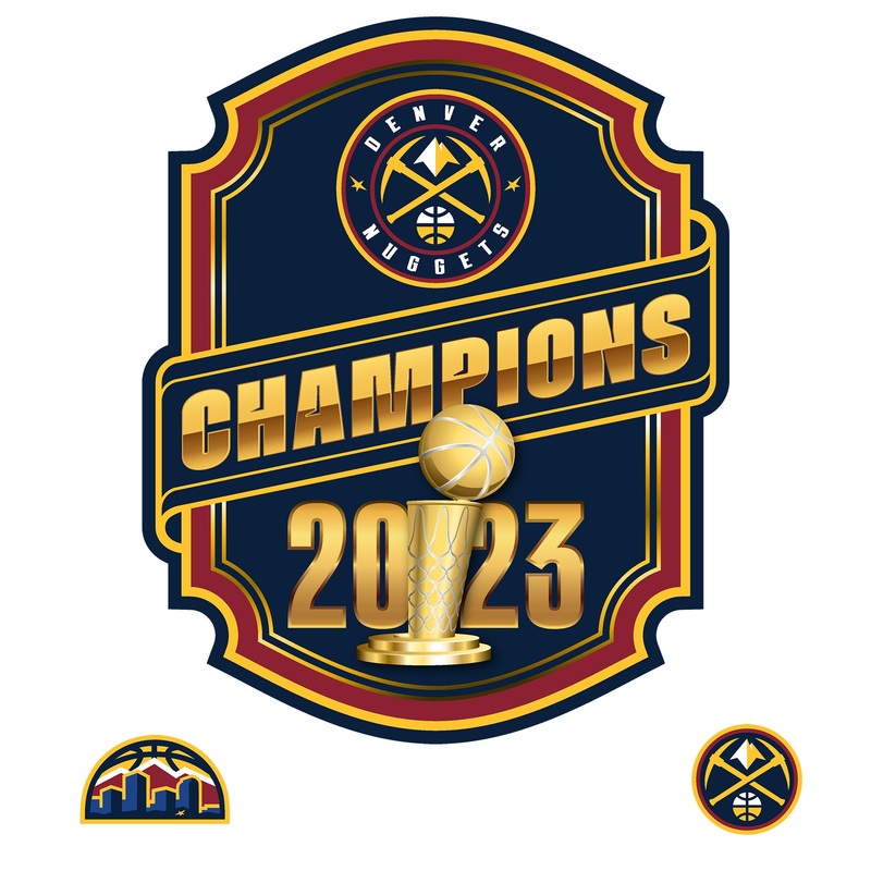 Denver Nuggets – RealBig 2023 Champions Logo Collection – Official NBA – Reusable Vinyl Wall Decals