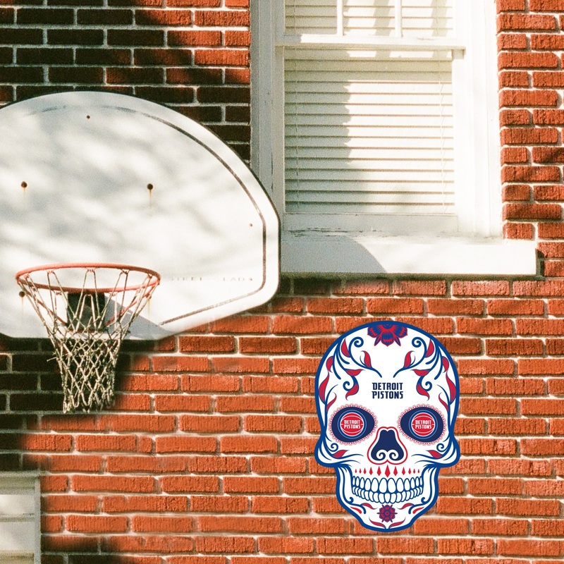 Detroit Pistons – Sugar Skull Logo – Outdoor Wall Decals – Official NBA – Scratch Resistant Alumigraphics Smooth