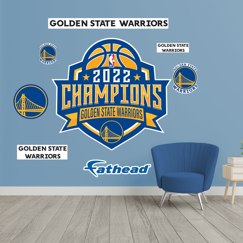 Golden State Warriors – RealBig 2022 Champions Logo Collection – Official NBA – Reusable Vinyl Wall Decals