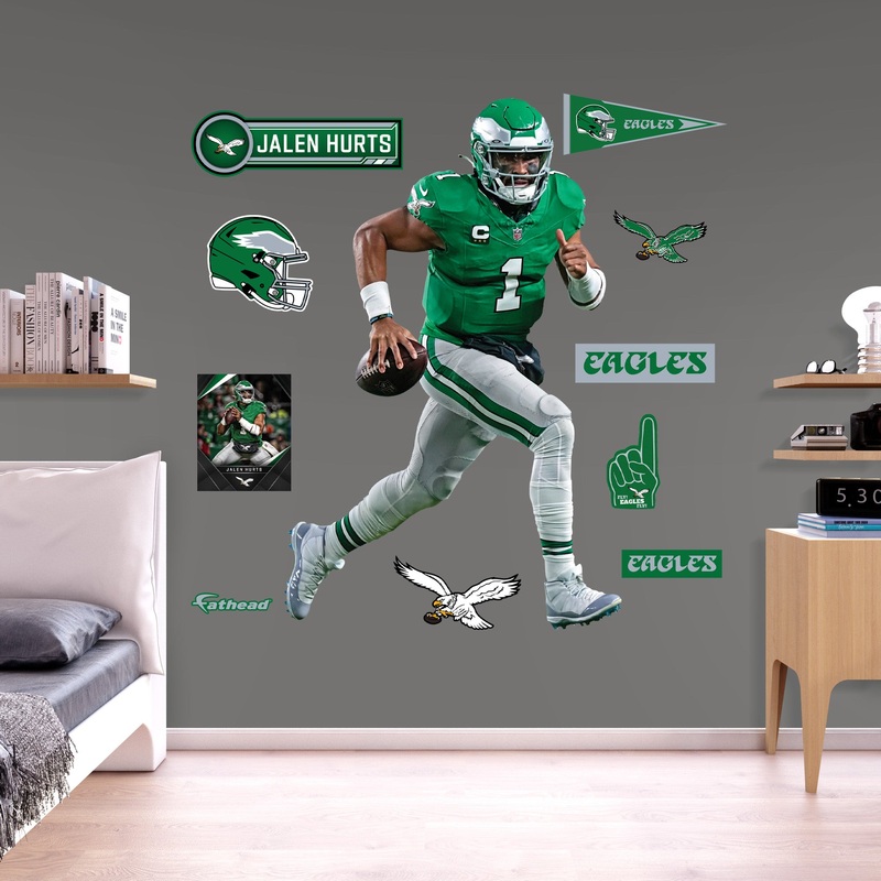 Jalen Hurts – RealBig Throwback Collection – Official NFL – Philadelphia Eagles – Reusable Vinyl Wall Decals