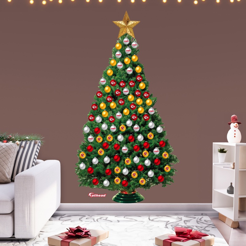 Kansas City Chiefs – Decorate Your Own Christmas Tree – Official NFL – Reusable Vinyl Wall Decals