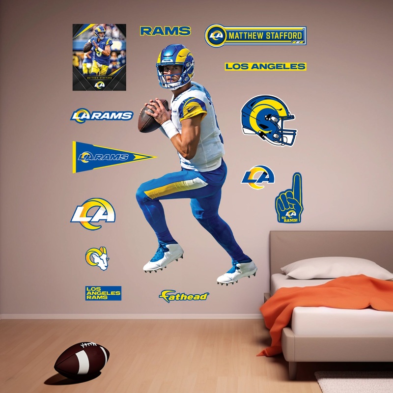Matthew Stafford – RealBig Dropback Collection – Official NFL – Los Angeles Rams – Reusable Vinyl Wall Decals