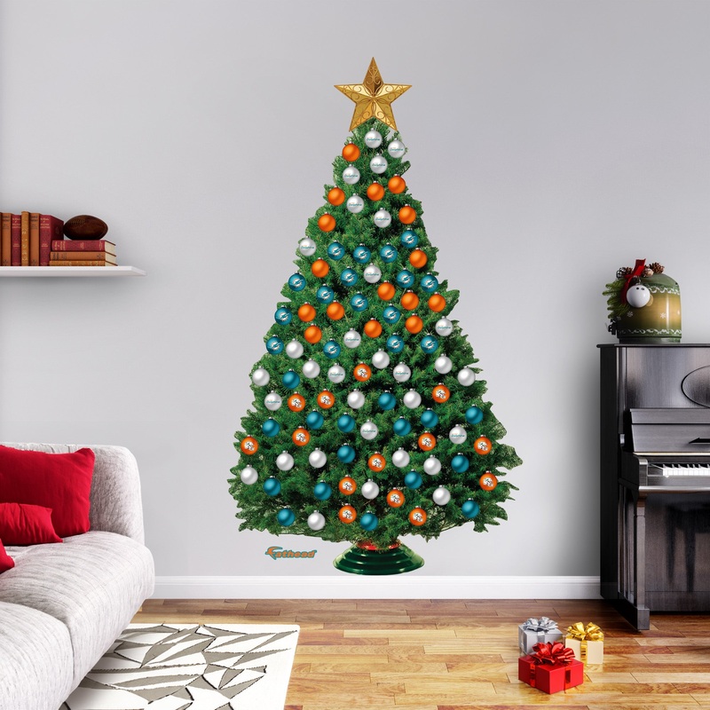 Miami Dolphins – Decorate Your Own Christmas Tree – Official NFL – Reusable Vinyl Wall Decals