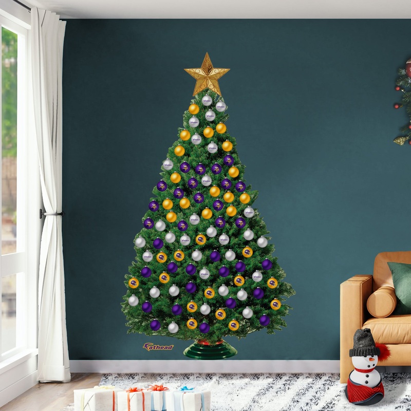 Minnesota Vikings – Decorate Your Own Christmas Tree – Official NFL – Reusable Vinyl Wall Decals