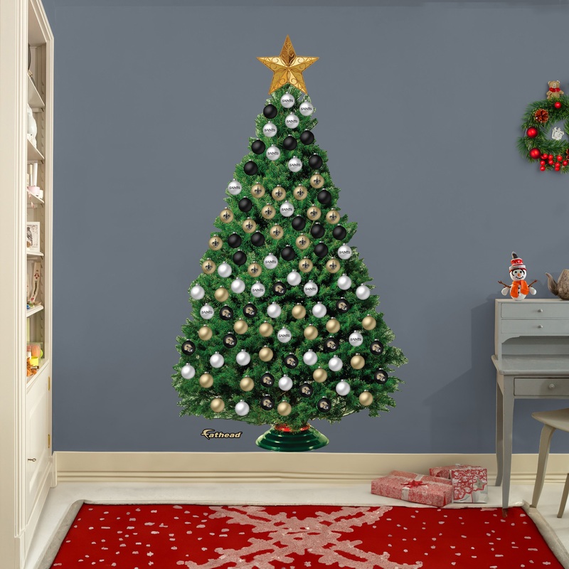 New Orleans Saints – Decorate Your Own Christmas Tree – Official NFL – Reusable Vinyl Wall Decals