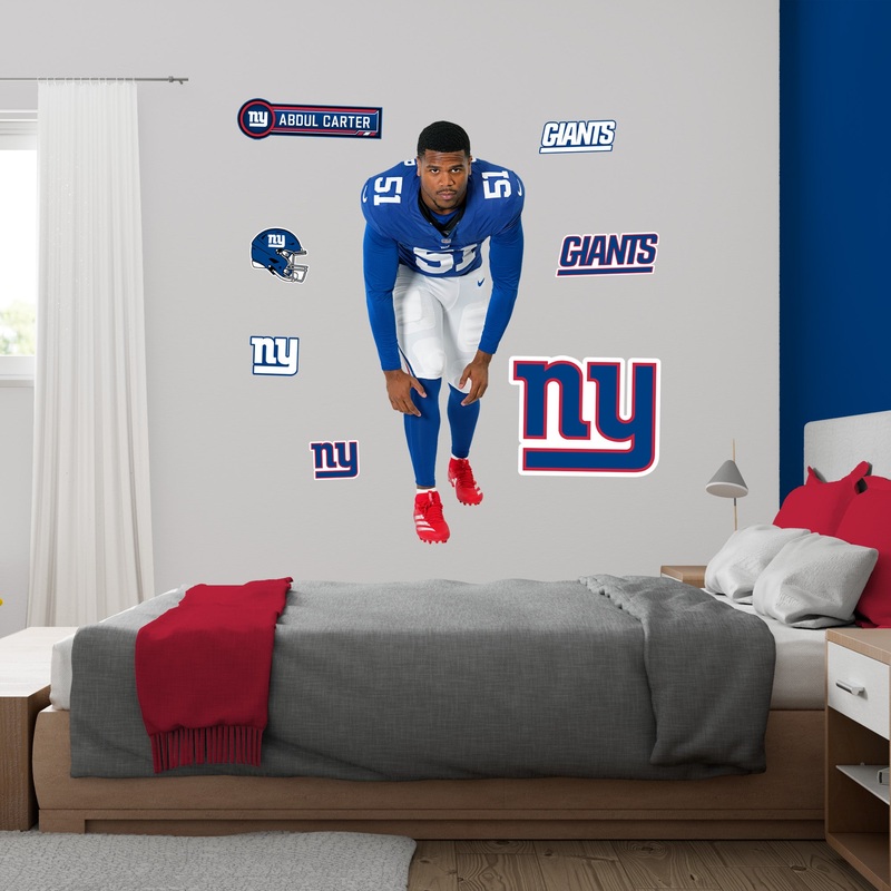 Abdul Carter – RealBig Rookie Premiere Collection – Official NFL – New York Giants – Reusable Vinyl Wall Decals