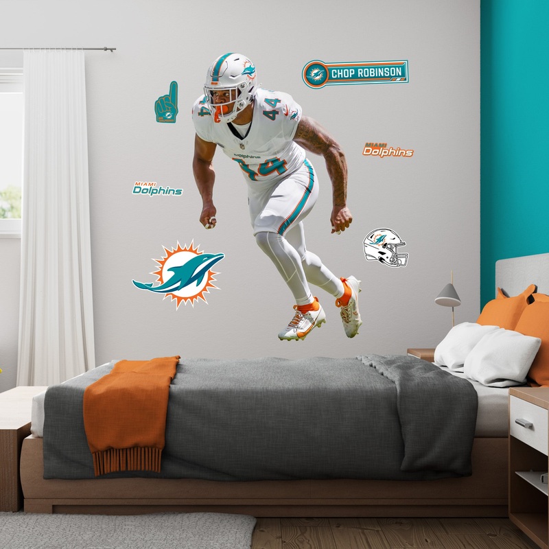 Chop Robinson – RealBig Collection – Official NFL – Miami Dolphins – Reusable Vinyl Wall Decals