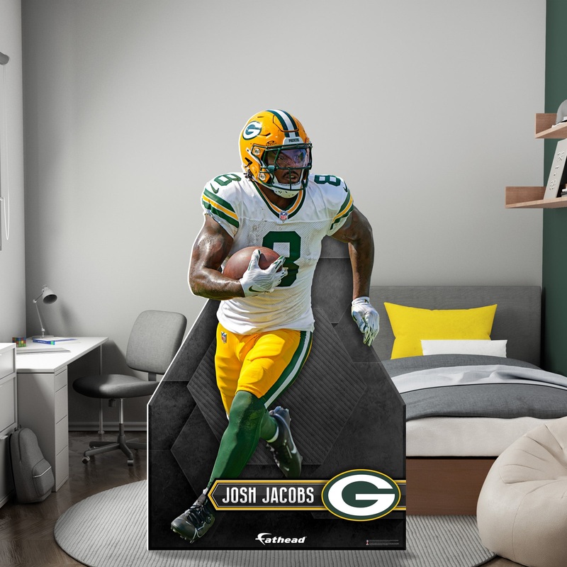 Josh Jacobs – Life-Size Stand Out – Official NFL – Green Bay Packers – Foam Core Cutout