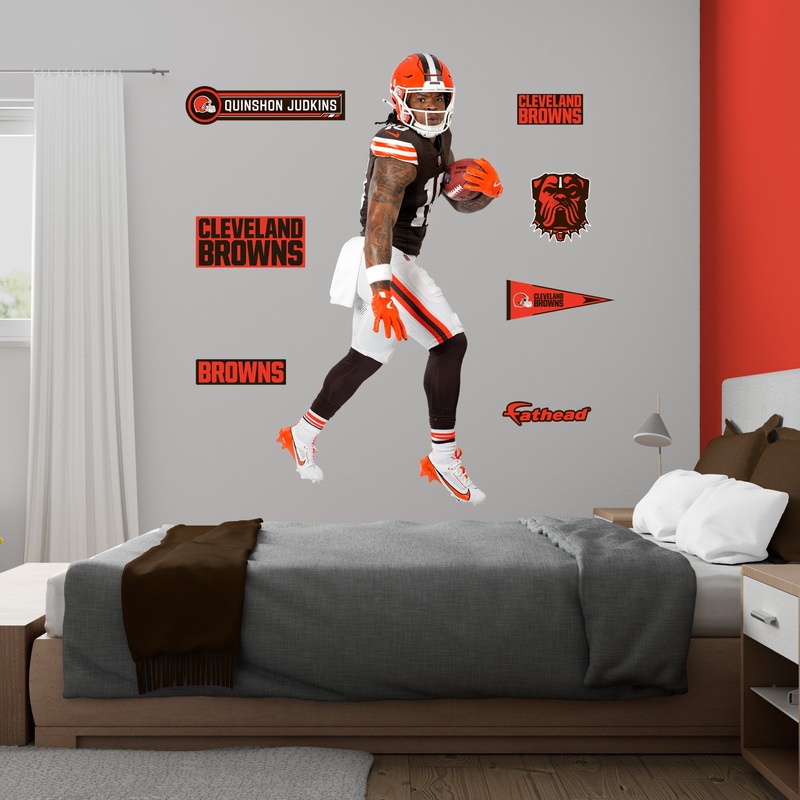 Quinshon Judkins – RealBig Rookie Premiere Collection – Official NFL – Cleveland Browns – Reusable Vinyl Wall Decals