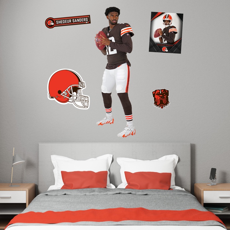 Shedeur Sanders – RealBig Rookie Premiere Collection – Official NFL – Cleveland Browns – Reusable Vinyl Wall Decals