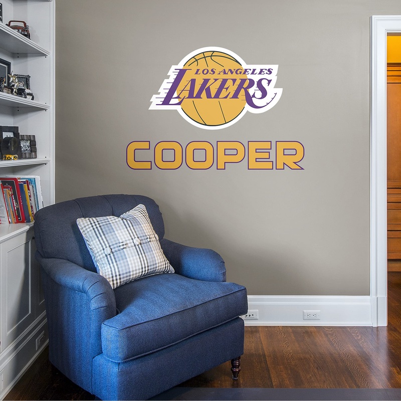 Los Angeles Lakers – Stacked Logo – With Personalized Name – Official NBA – Vinyl Transfer Decal