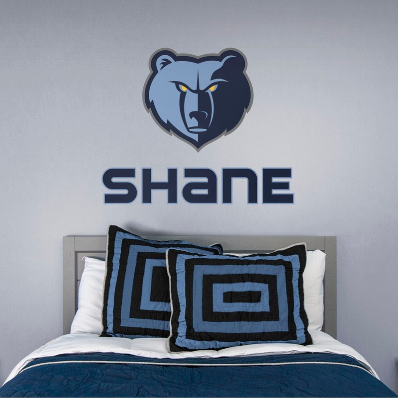 Memphis Grizzlies – Stacked Logo – With Personalized Name – Official NBA – Vinyl Transfer Decal