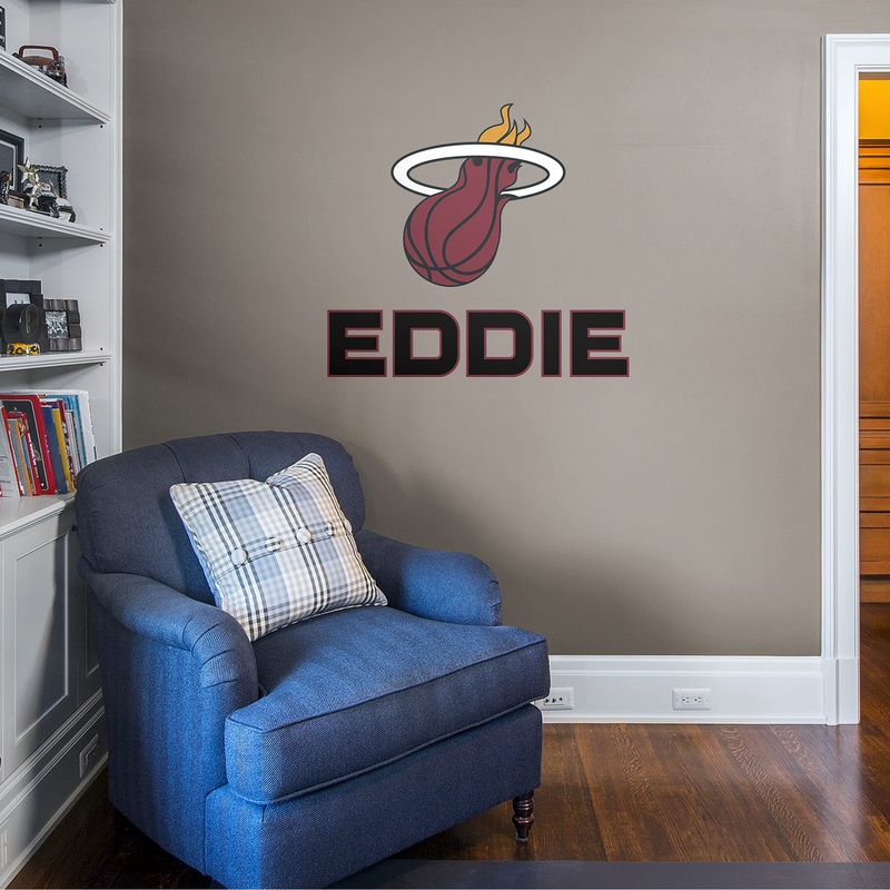 Miami Heat – Stacked Logo – With Personalized Name – Official NBA – Vinyl Transfer Decal