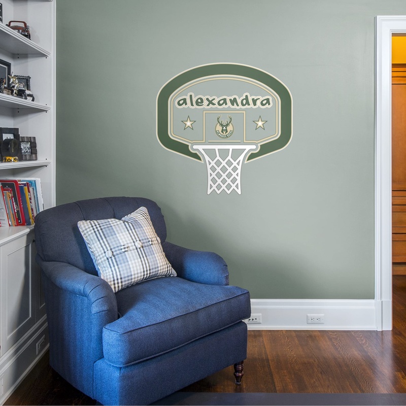 Milwaukee Bucks – Badge – With Personalized Name – Official NBA – Vinyl Transfer Decal #1