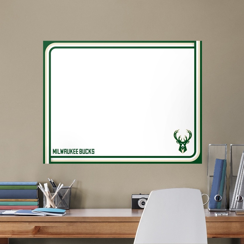 Milwaukee Bucks – Dry Erase Whiteboard – Official NBA – Reusable Vinyl Wall Decal