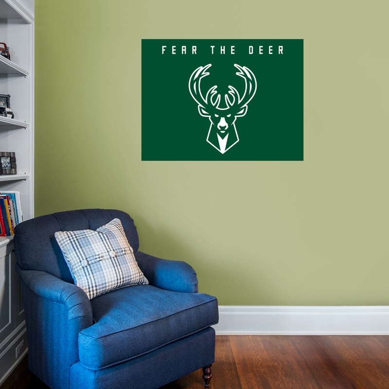 Milwaukee Bucks – RealBig Hype Logo Collection – Official NBA – Reusable Vinyl Wall Decals