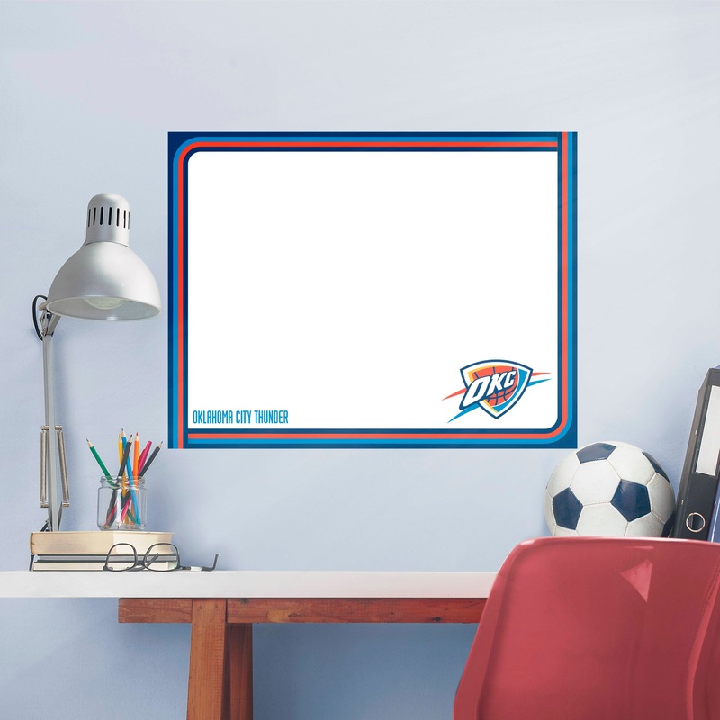 Oklahoma City Thunder – Dry Erase Whiteboard – Official NBA – Reusable Vinyl Wall Decal