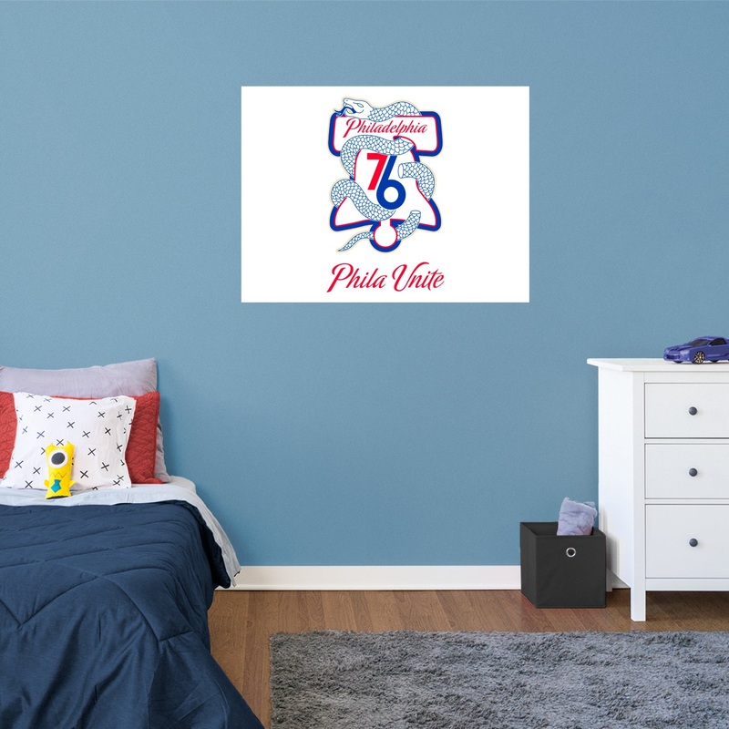 Philadelphia 76ers – RealBig Hype Logo Collection – Official NBA – Reusable Vinyl Wall Decals